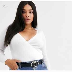 ASOS white wrap body suit